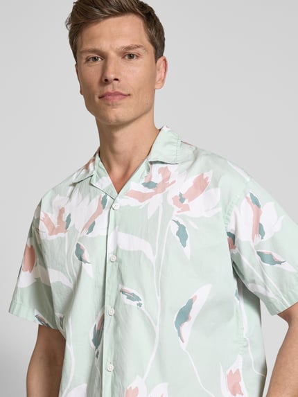 JACK & JONES Premium Regular Fit Freizeithemd mit Resortkragen Modell 'PALERMO' Lind 3
