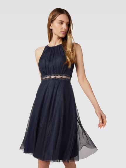 VM by Vera Mont Knielanges Cocktailkleid mit amerikanischem Ausschnitt Dunkelblau 3