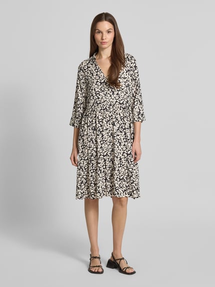 OPUS Knielanges Kleid im Stufen-Look Modell 'Walari' BLACK 4