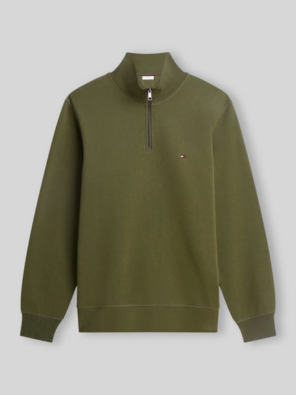 Tommy Hilfiger Regular Fit Troyer aus Baumwoll-Mix  Oliv 2