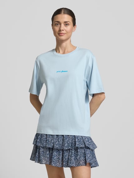 Selected Regular Fit T-Shirt aus reiner Baumwolle Modell 'VIGGA' Hellblau 4