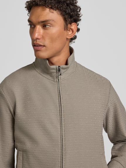 Emporio Armani Sweatjacke mit Stehkragen Hellgrau 3