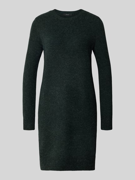 VERO MODA Fließendes Strickkleid mit langen Ärmeln Modell 'DOFFY' Dunkelgruen 2