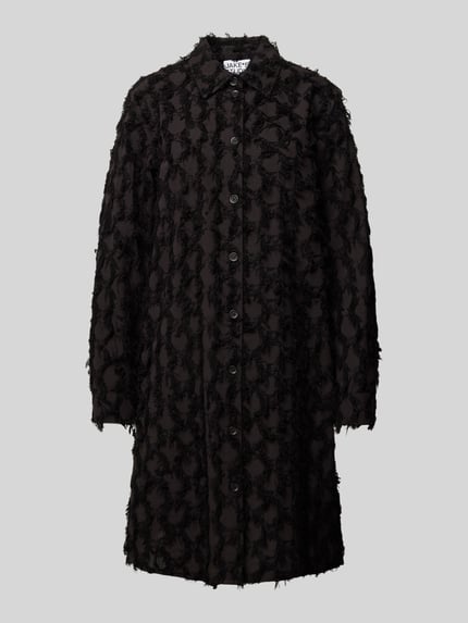 Jake*s Studio Woman Knielanges Kleid mit Fransen und Knopfleiste Black 2