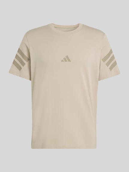 adidas Sportswear Regular Fit T-Shirt aus reiner Baumwolle Beige 2