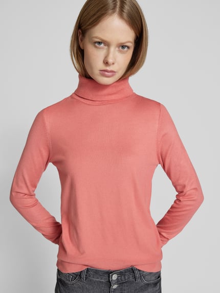 s.Oliver RED LABEL Regular Fit Rollkragenpullover aus weichem Viskose-Mix Rose 3