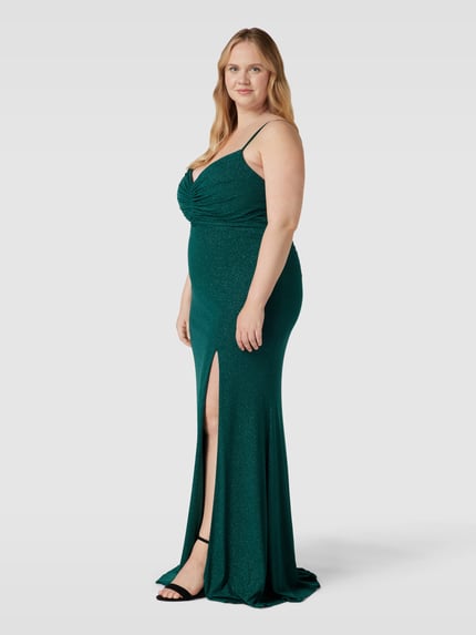 My Mascara Curves PLUS SIZE Abendkleid mit Herz-Ausschnitt Gruen 1