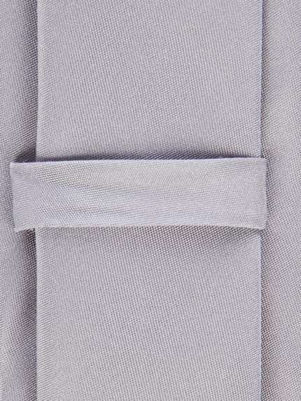 MONTI Krawatte aus reiner Seide (6 cm) Mittelgrau 2