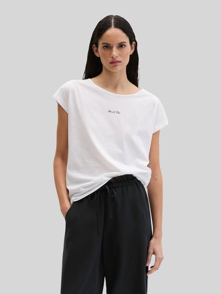 Marc O'Polo t-shirt o kroju loose fit z czystej bawełny Biały 4