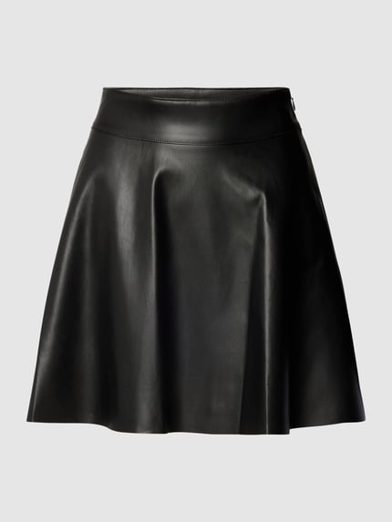 NOISY MAY® Minirok in leerlook, model 'ANDY' Zwart - 2