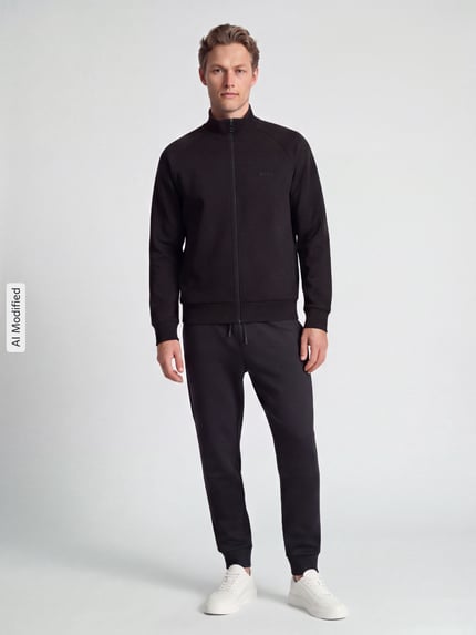 BOSS Green Regular Fit Sweatjacke mit Logo-Detail Modell 'Skaz' Black 1