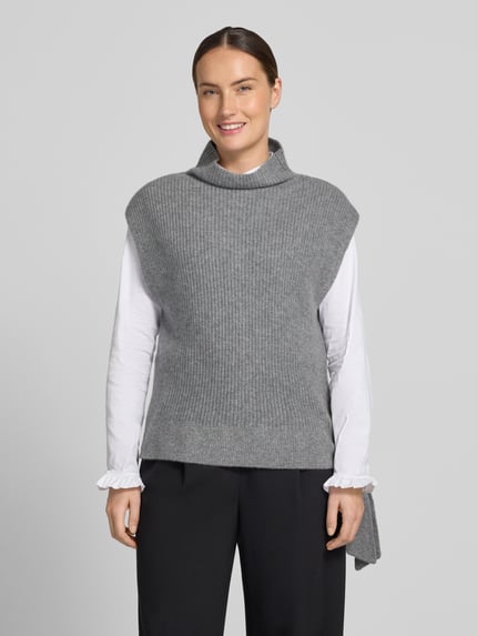 Christian Berg Woman Relaxed Fit Pullunder aus reinem Kaschmir mit Stehkragen Graphit Melange 4