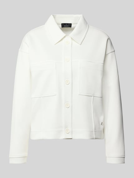Produktfoto, Jacke mit Umlegekragen und Brusttaschen von monari in Weiß, Regular Fit, glatte Textur, große Brusttaschen, Knopfleiste