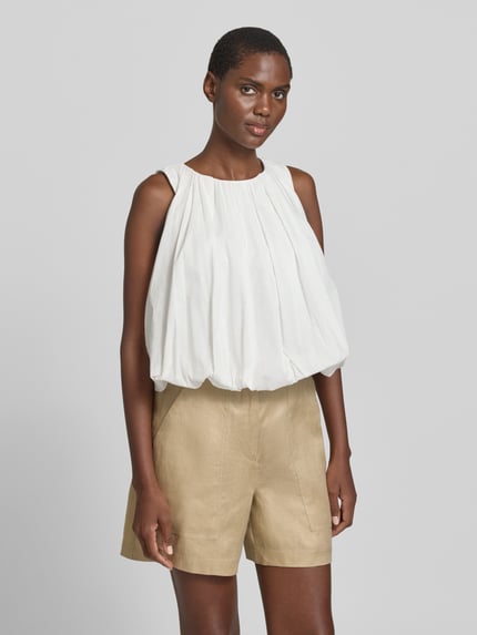 Weekend Max Mara Top bluzkowy o kroju regular fit z czystej bawełny model 'ANGEL' Biały 4