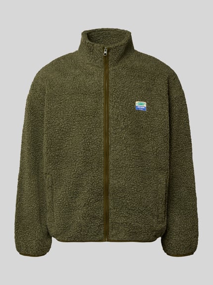 American Vintage Sweatjacke mit Logo-Patch Modell 'HOKTOWN' Khaki 2