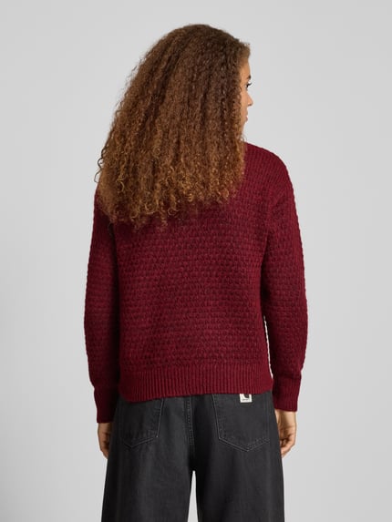 JJXX Gebreide pullover met ribboorden, model 'MILLY' Bordeaux - 5