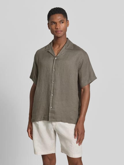 JACK & JONES Premium regular fit linnen overhemd model 'LAWRENCE' Olijfgroen - 4