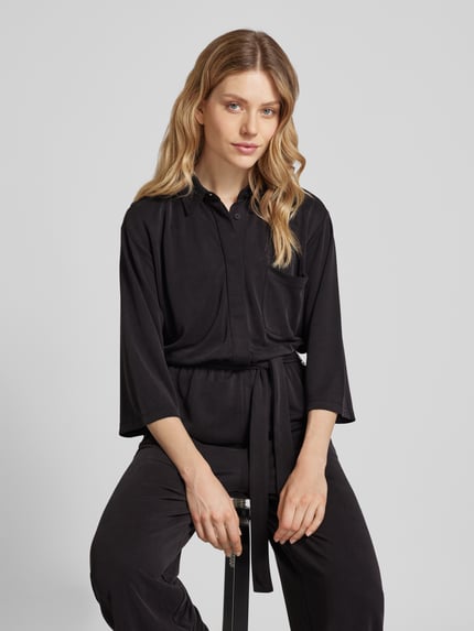 Jake*s Casual Jumpsuit mit Bindegürtel und Brusttasche Black 3