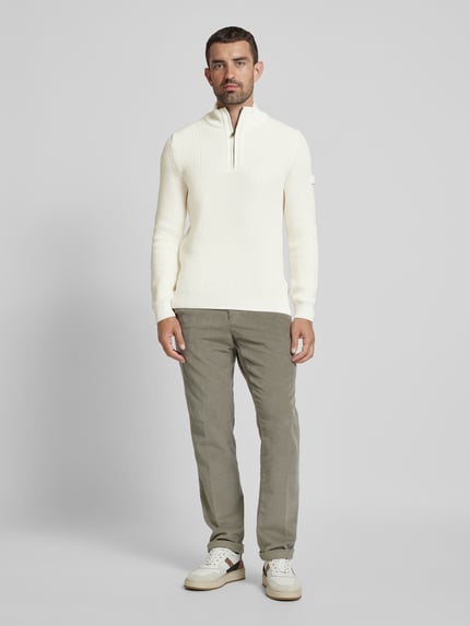 JOOP! JEANS Strickpullover mit Troyer-Kragen Offwhite 1