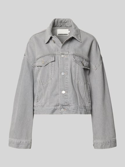 Oversized Jeansjacke aus Lyocell-Baumwoll-Mix Modell 'PAASITHE' Shop The Look MANNEQUINE
