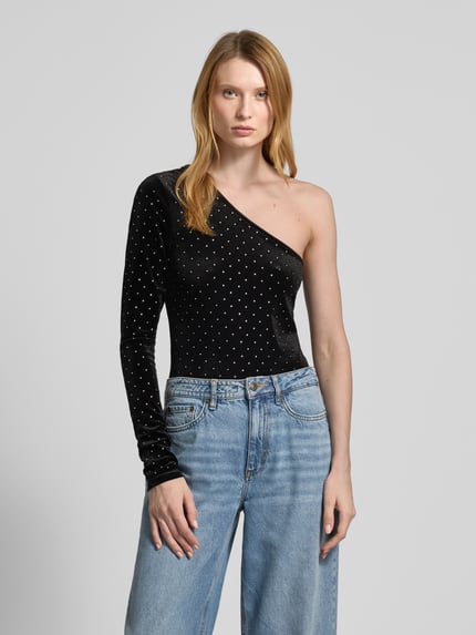 MANGO Slim Fit Blusentop mit One-Shoulder-Träger Modell 'XTACHI' Black 4