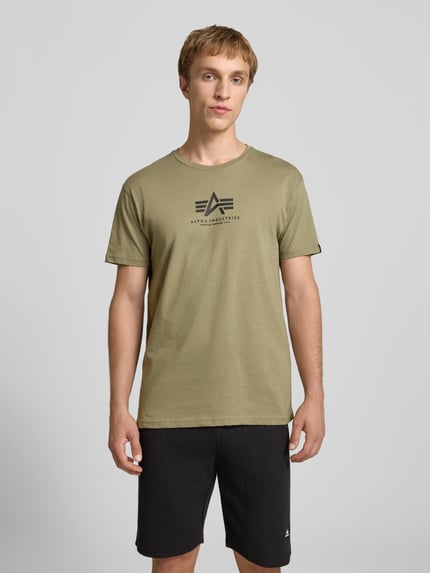 Alpha Industries T-shirt met logo en ronde hals Olijfgroen - 4