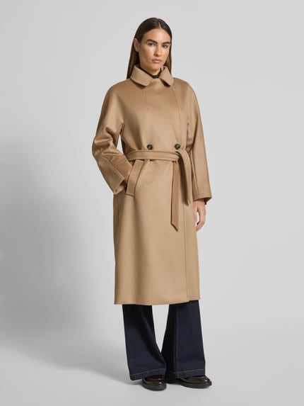 Weekend Max Mara Płaszcz wełniany o kroju regular fit z czystej żywej wełny model ‘RESINA’ Camel 4