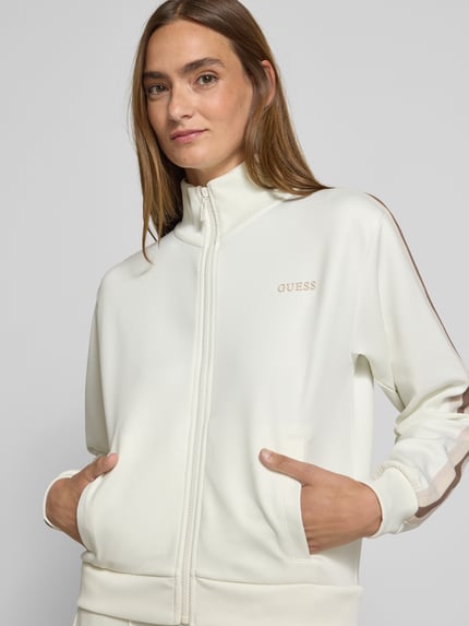 GUESS Activewear Sweatjack met labelprint, model 'YARROW' Offwhite - 3