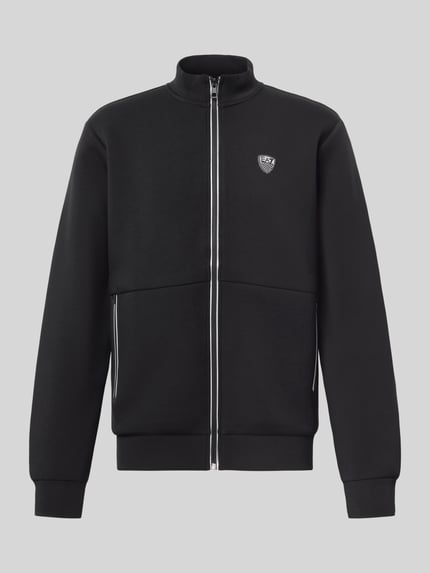 EA7 Emporio Armani Bluza rozpinana o kroju regular fit z dodatkiem wiskozy model ‘Train’ Czarny 2