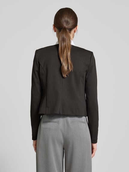 ICHI Regular fit blazer met opengewerkte voorkant, model 'KATE' Zwart - 5