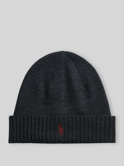 Polo Ralph Lauren Mütze aus reiner Wolle Anthrazit 1