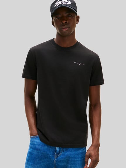 Tommy Jeans t-shirt o kroju slim fit z czystej bawełny Czarny 4