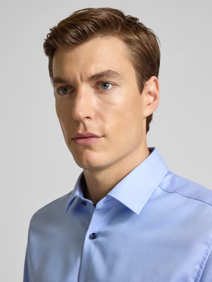 ETERNA Regular Fit Business-Hemd aus reiner Baumwolle Modell 'Kent' Bleu 3