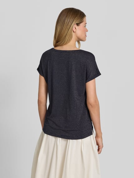 Christian Berg Woman T-shirt z mieszanki wiskozy o kroju relaxed fit Ciemnoniebieski 5