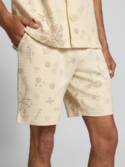 ONLY & SONS Regular Fit Sweatshorts aus reiner Baumwolle Modell 'BAGGIO' Offwhite 3