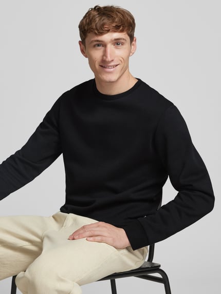 JACK & JONES Sweatshirt mit Rundhalsausschnitt Modell 'BRADLEY' Black 3