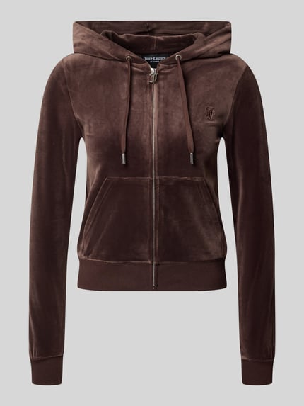 Juicy Couture Sweatjack met fluweeloptiek Donkerbruin - 1