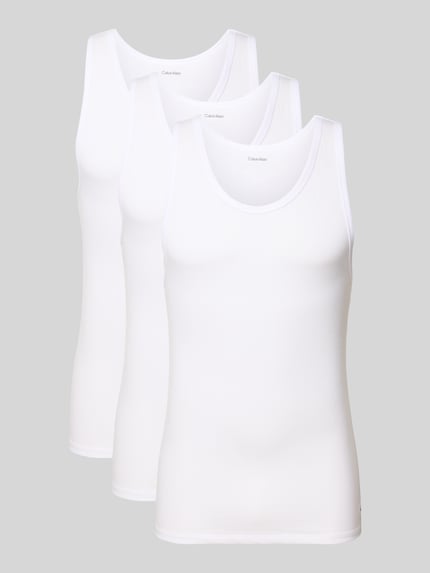 Calvin Klein Underwear Tanktop mit gerippten Abschlüssen im 3er-Pack Weiss 1