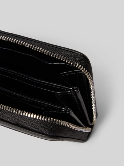 CK Calvin Klein Portemonnee van echt kalfsleer, model 'Emossed' Zwart - 3