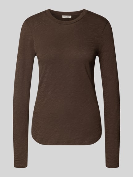 Marc O'Polo Langarmshirt mit abgerundetem Saum Dunkelbraun 2