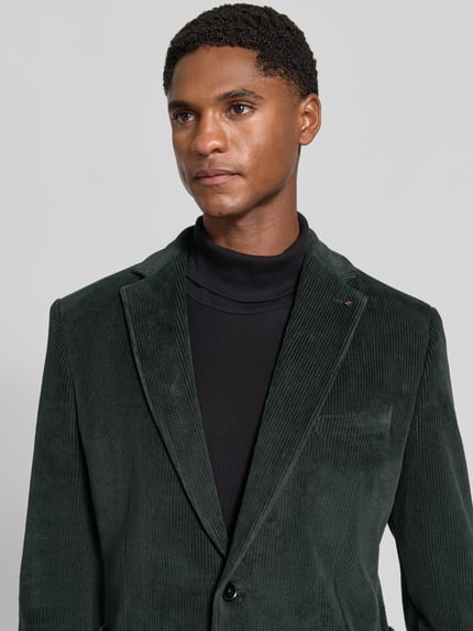 Zuitable Slim fit colbert van katoenmix in corduroy look model 'Nick' Flessengroen - 3