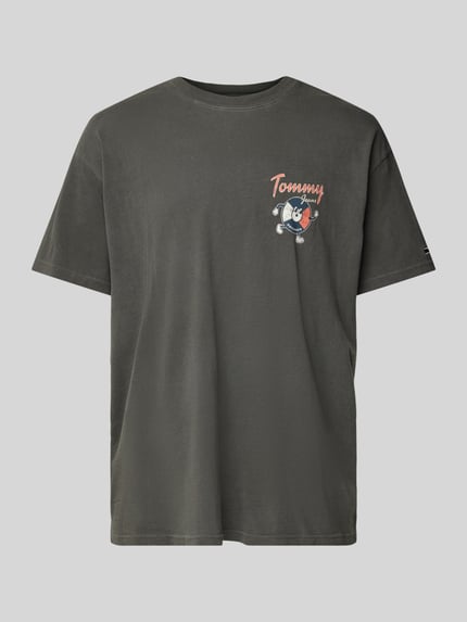 Tommy Jeans Relaxed Fit T-Shirt mit Logo-Stitching Modell 'NOVELTY' Black 2