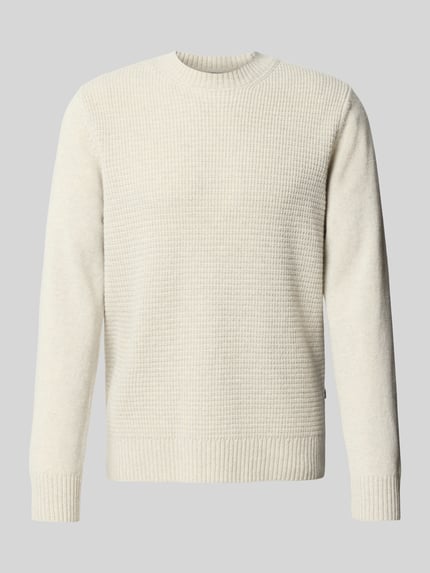 MAERZ Muenchen Strickpullover aus Schurwolle mit Strukturmuster Offwhite 2