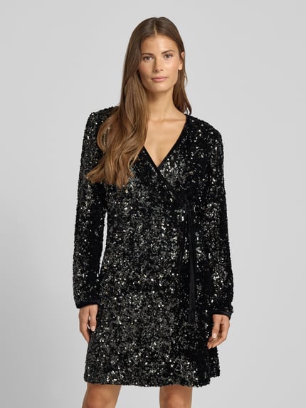 YAS Cocktailkleid mit Pailletten Modell 'ELLE' Dunkelgruen 4