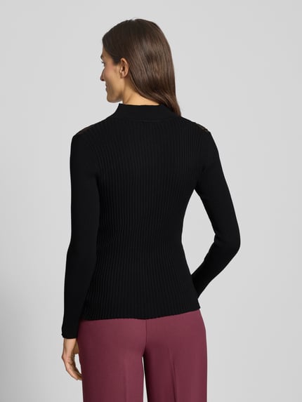 Apricot Sweter z dzianiny z obszyciem ozdobnymi kamieniami Czarny 5