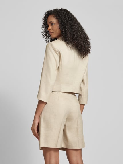 s.Oliver BLACK LABEL Cropped Blazer mit Leinen-Anteil in Melange-Optik Beige 5