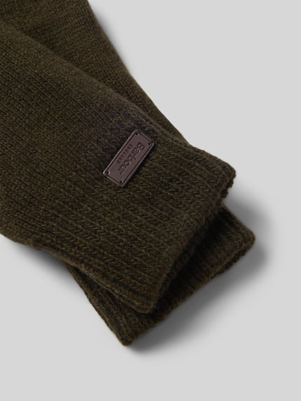 Barbour Handschuhe aus Woll-Mix mit Rippbündchen Dunkelgruen 2