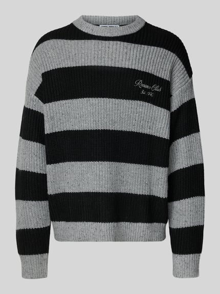 REVIEW Strickpullover mit Label-Stitching Black 2