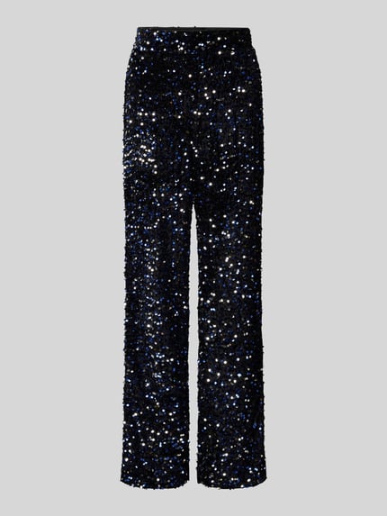 PIECES Relaxed Fit Weite Hose mit Pailletten Modell 'KAM' Black 2
