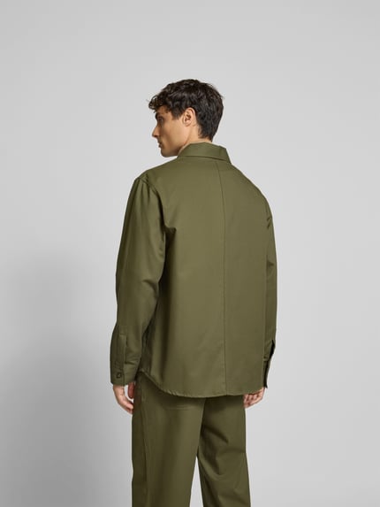 MAISON KITSUNÉ Kurtka koszulowa z listwą guzikową Khaki 5